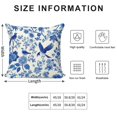 thumbnail image 2 of Blue Pioneer Flower And Bird Pillow Covers,Blue Pioneer Flower And Bird Throw Pillow Covers 18"×18" ,Living Room Sofa Couch Pillow Covers,Decorative Pillow Covers, 2 of 7