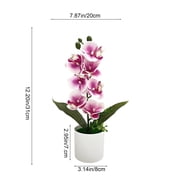 Artificial Orchid Plant,Phalaenopsis Orchid Potted Set with 7 Flowers,Realistic artificial Flower Arrangement for Home Decor,Wedding Floral Centerpiece,Lifelike Silk Flower Decor for Table and Shelf