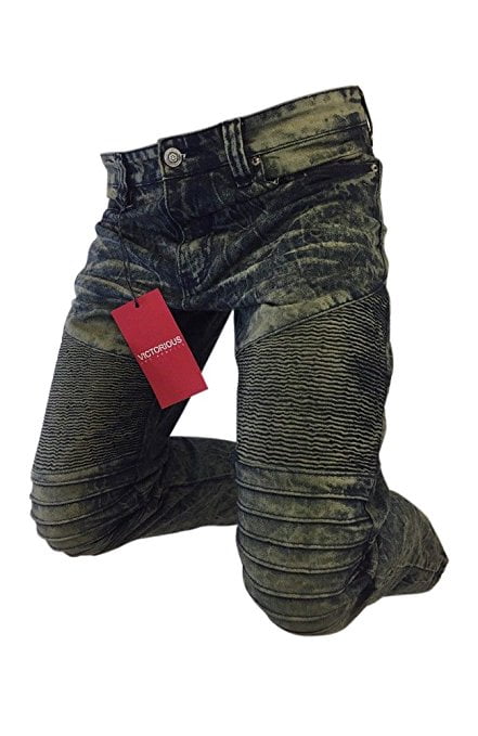 olive green biker jeans