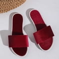 thumbnail image 6 of Samdudou Slide Sandals for Women Open Toe Flat Slides Smooth Velvet Single Band Slip On Shoes Minimalist Low Profile Footbed Sandals for Indoor Outdoor Lounge, 6 of 9