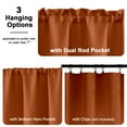 thumbnail image 2 of OVZME Bethany 2 Panels Small Cafe Curtains 24 Inch Length, Faux Linen Textured Half Window Curtains for Kitchen Bathroom Farmhouse Country, Light Filtering Short Curtains, Each 30"Wx24"L Orange, 2 of 7