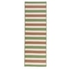 Colonial Mills 2' x 6' Moss Green and Brown Striped Rectangular Braided Rug Runner