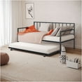 thumbnail image 6 of JERFIT Modern Black Metal Twin Daybed with Trundle, Space-Saving Design, Full Metal Frame, Mattress Foundation Ready, 6 of 6