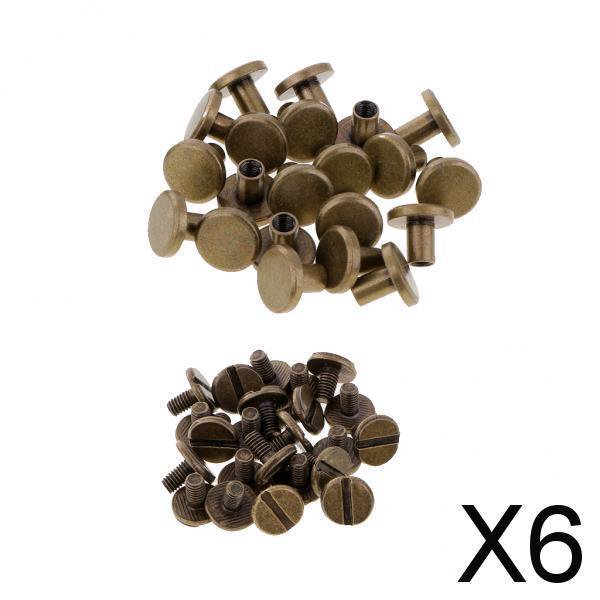 Juegos de remaches redondos Soledad 8mm tornillos de bronce 6 piezas