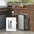thumbnail image 3 of KFFKFF Pull Out Trash Drawer 13.6Wx26Hx19.3D Inch Lower Sliding Rails Stainless Steel Roll Out Trash Bin Pull Out Tray Outdoor Kitchen Trash Drawer, 3 of 9