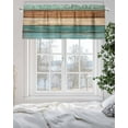 thumbnail image 5 of Vintage Wood Grain Valances for Windows Teal Turquoise Brown Stripe Board Farmhouse Valance Rod Pocket Short Window Treatments Curtains for Kitchen Bathroom Living Room Bedroom, 42 x 12 Inch, 5 of 7