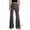 Grey, variant on Womens Split Hem Legging Workout High Waist Mini Flared Leggings Casual Workout Gym Yoga Pants