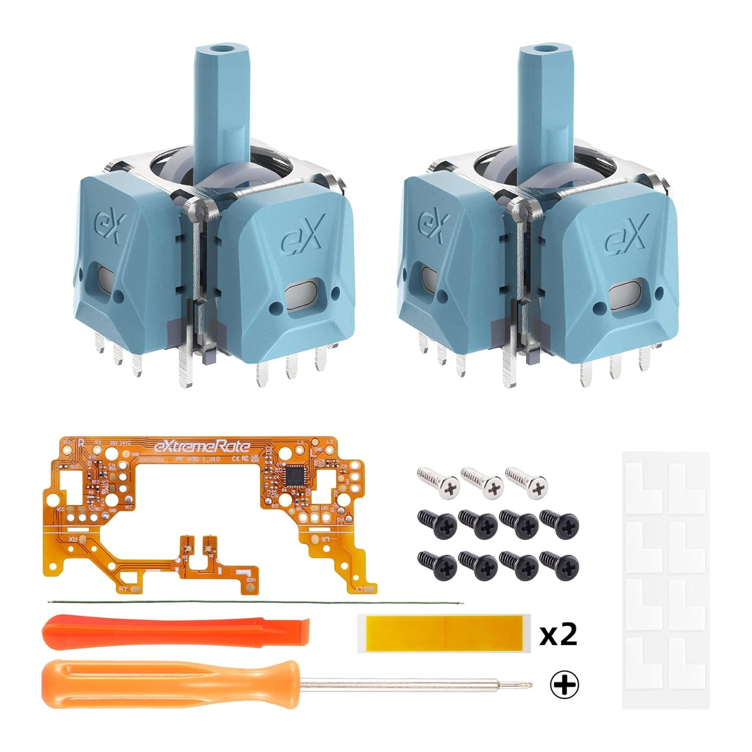eXtremeRate Hall Effect Joysticks for PS5 - Calibratable Anti-Drift Kit w/ 80gf Sensors (Blue)
