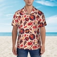 thumbnail image 2 of Balery Skull rock record music heart Camisas hawaianas de manga corta para hombre, camisas playeras de corte holgado, camisas de vacaciones con botones,XX-Large, 2 of 7