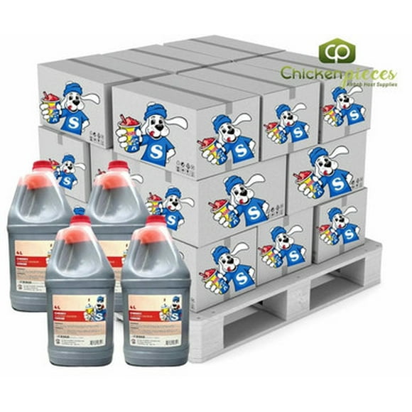 Slush Puppie Cherry Slushy Syrup 5:1 Concentrate Bulk 135 oz/4L - 4/Case (PALLET OF 48 CASES)- TOTAL 192 UNITS