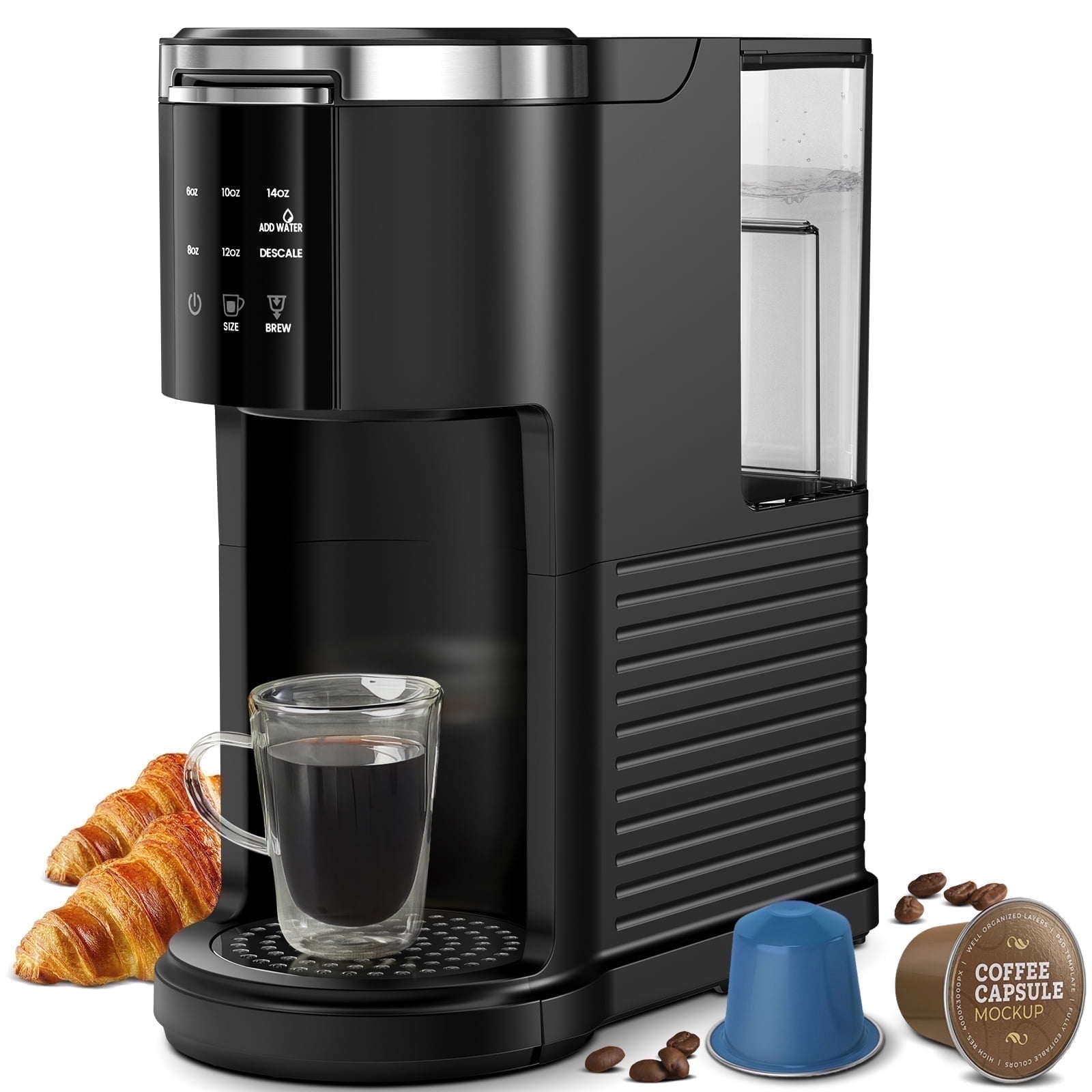 Moifoi 2-in-1 Single Serve Coffee Maker, K-Cup and Ground Coffee photo 1