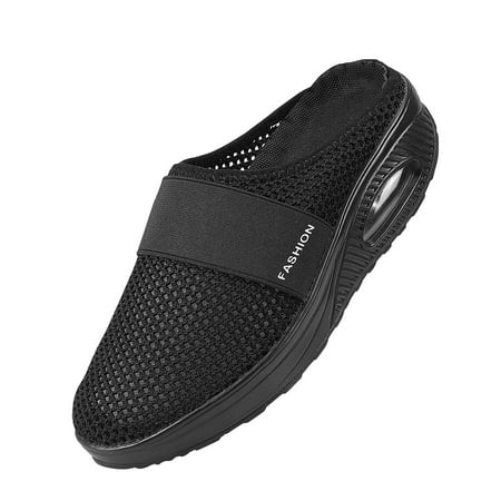 

Puntoco Clearance sandal for women Style Daily Baotou Mesh Round Head Wedge Slippers