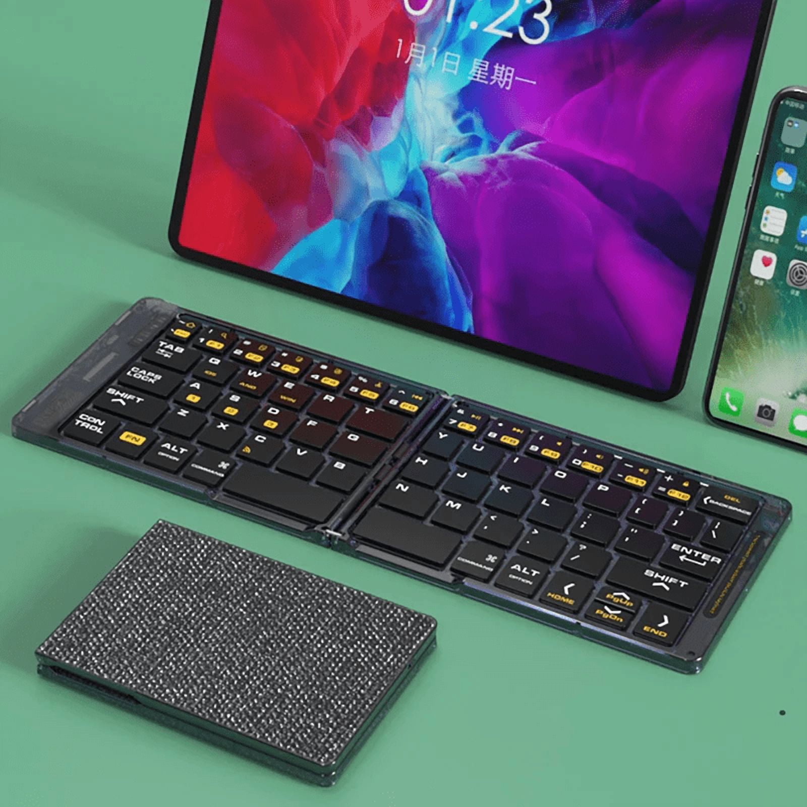 DERETE Foldable Bluetooth keyboard，Wireless Bluetooth Keyboard ，Travel Keyboard，Android Windows iOS