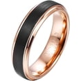 thumbnail image 5 of VAKKI 6mm Tungsten Rings with Rose Gold Plated Beveled Edge Brushed Polished Size 5-12, 5 of 5