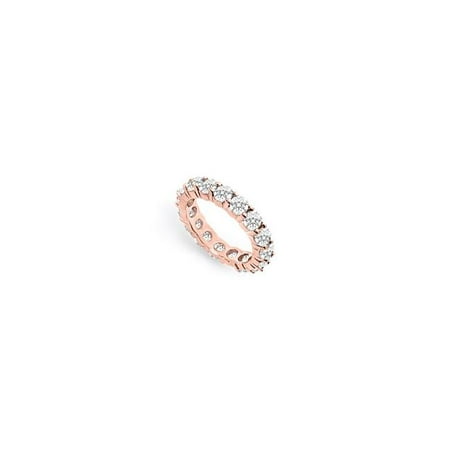 3CT 14K Rose Gold Best Diamond Eternity Ring for Wedding, Size