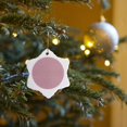 thumbnail image 7 of 3drose, Textured Look Salmon Pink Solid Color, 3 inch Snowflake Porcelain Ornament, 7 of 7
