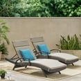 thumbnail image 2 of Soleil Outdoor Grey Wicker Arm Chaise Lounges with Water Resistant Cushions, Set of 2, Charcoal, 2 of 7