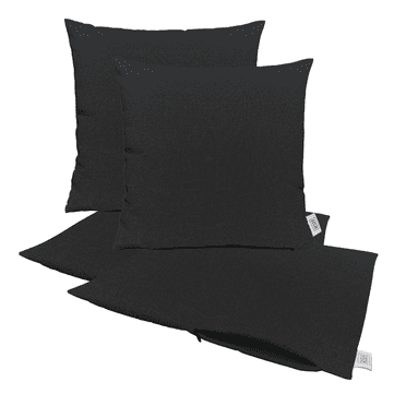 RSH Decor: Sunbrella Pillow Covers Set of 4 | 20" x 20" Square Covers | Weather-Resistant Sunbrella Fabric | Canvas Black