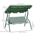 thumbnail image 3 of Outsunny Balançoire de Patio à 3 Places, Balançoire d'Extérieur avec Auvent Réglable, 3 of 10