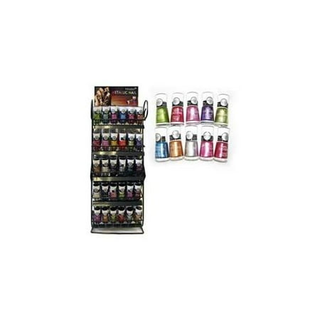 Ddi 180-Count Metallic Nail Polish Bottles with Display Rack