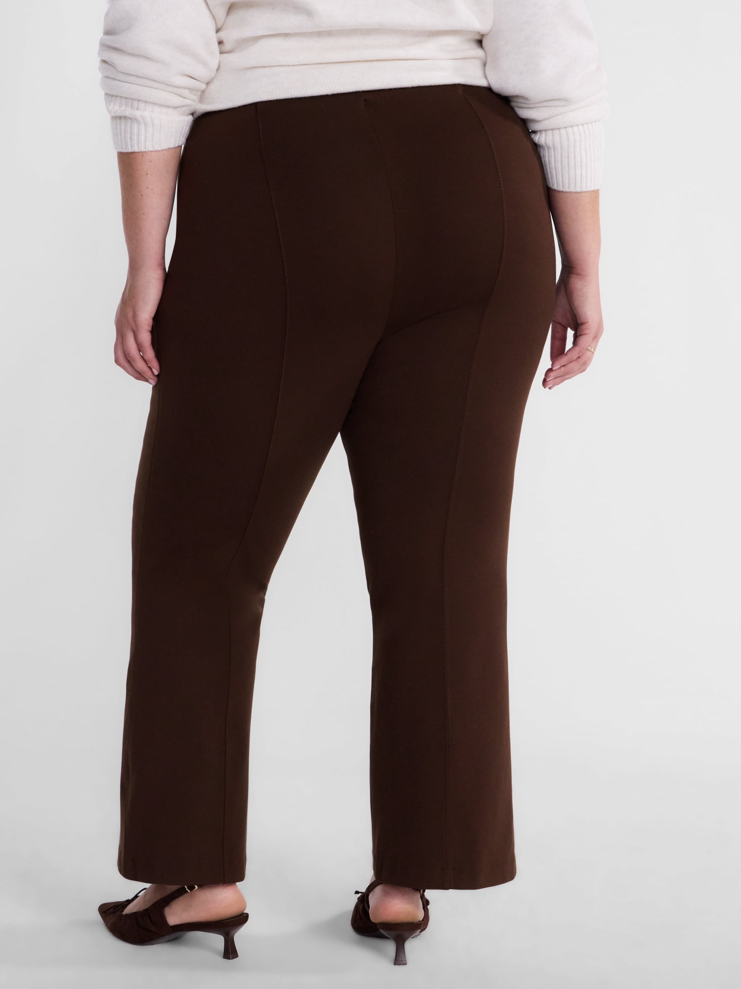 Terra & Sky Women's Plus Cropped Ponte Knit Pants, Sizes 0X - 5X