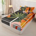 thumbnail image 2 of Homewish Bohemian Abstract Geometric Zipper Full Size Comforter Sets with Fitted Sheet and 2 Pillowcases,Mid-Century Art Zipper Bedding Set,Orange,Light Gray Reversible,4pcs, 2 of 8