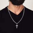 thumbnail image 3 of To My Man Gift, Big Crazy Beautiful World, Cross Pendant Cuban Chain Men Necklace, 3 of 7