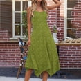 thumbnail image 4 of Ovzne Robes d'Été pour Femmes Robe de Plage Imprimée Sans Manches avec Poches Ourlet Irrégulier Col Rond Robe Grande Taille Imprimée en Solde, 4 of 5