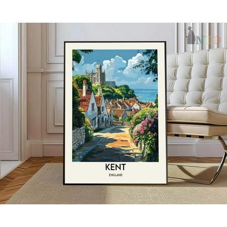Kent England White Cliffs of Dover Wall Art Travel Decor Print, Unframed Paper Poster 8x10in