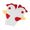 thumbnail image 4 of LEFU Funny Rooster Oven Mitts Heat Resistant Kitchen Gloves, Cute Rooster Design Pot Holders, Red White Yellow Linen Cooking Mitts for Baking and Cooking, Set of 2, 4 of 10