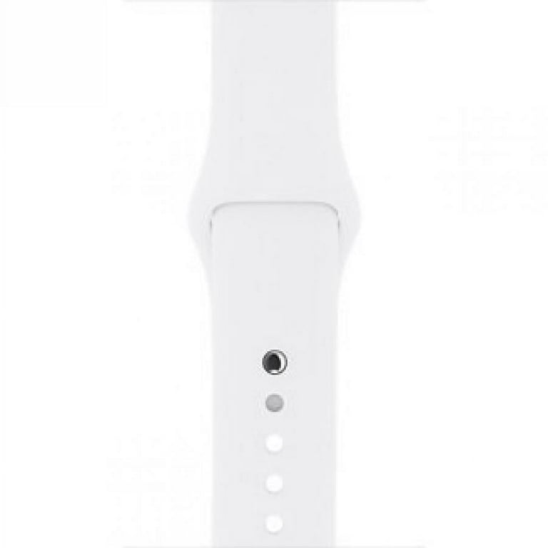 Restored Apple Watch - Series 3 - 38mm GPS Wi-Fi only - Silver Aluminum  Case - White Silicone Band (Refurbished)