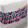 thumbnail image 2 of Grunge Bed Skirt, Abstract Leaves with Various Designs Nature Ornamental Blossoming Earth, Elastic Bedskirt Dust Ruffle Wrap Around for Bedding Decor, 4 Sizes, Hot Pink Seafoam Black, by Ambesonne, 2 of 2