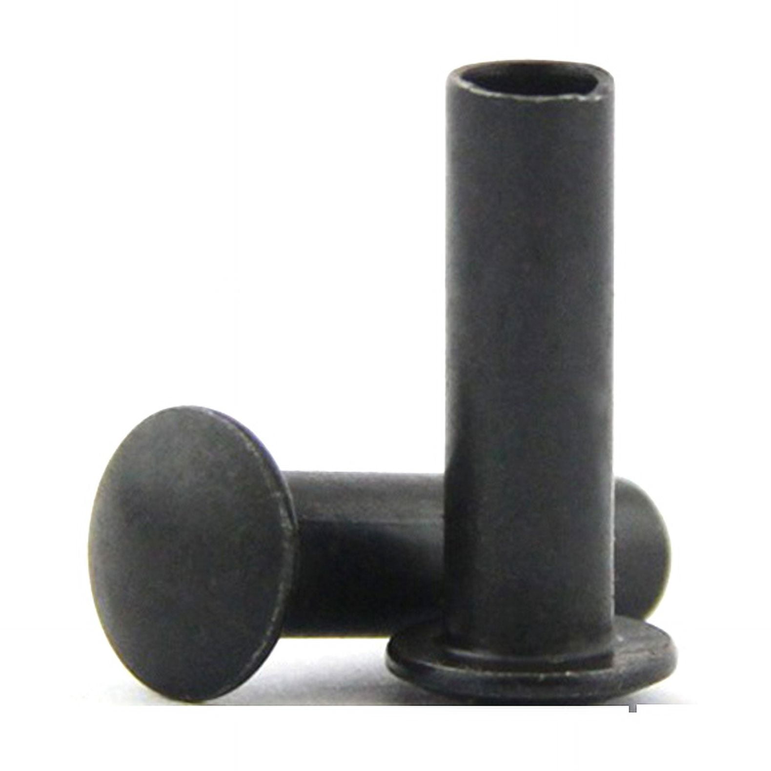 50 Piece Black Carbon Steel Dome Head Half Hollow Shank Rivets M3x14mm