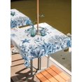 thumbnail image 2 of Outdoor Tablecloth with Umbrella Hole for Patio/Picnic/Party/Camping, Blue Coastal Crabs Waterproof Table Cloth Square Cover Washable, Summer Ocean Sea Starfish Coral Shells (54"x 54"), 2 of 9