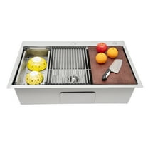 Dwellnix New 33 x22 Single Bowl Undermount Workstation Kitchen Stainless Steel Sink SALE