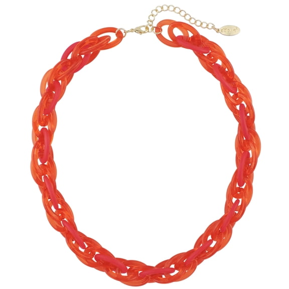 Bocar Chunky Bib Paperclip Collar Statement Acrylic Twist Chain Necklace for Women