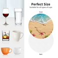 thumbnail image 5 of Leather Coasters with Heat-resistant for Drinks, Tropical Beach With Starfish -标题2 Round Shape, 5 of 5