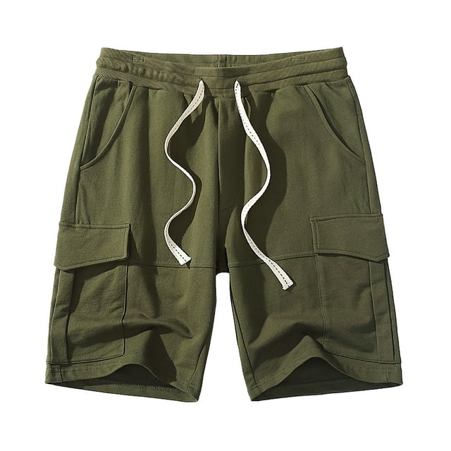 Large Size Workwear All Cotton Shorts Multiple Pockets Loose Fitting Casual Sports Capris