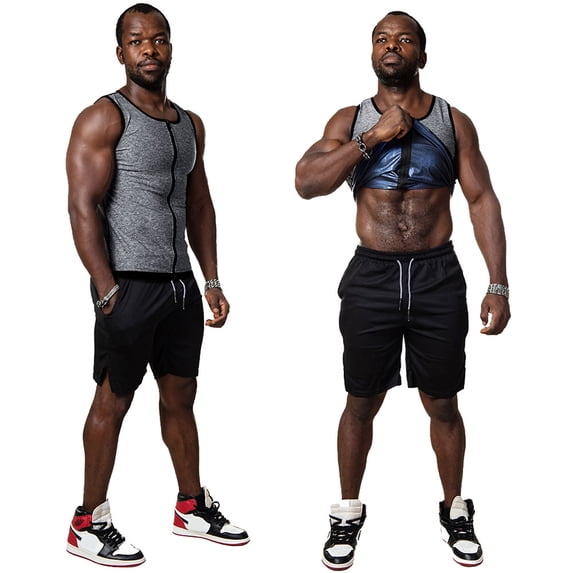Men Sauna Sweat Waist Trainer Fat Burner Body Corset Zipper Vest Compression Slimming Breathable Control Shapewear S-3XL 6Size