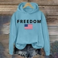 thumbnail image 2 of Freedom Hoodie Women Hoodie Oversized Long Sleeve Patriotic Pullover with Front Pocket Sports Athletic Stretch Casual Relaxed Fit Daily Wear, 2 of 3