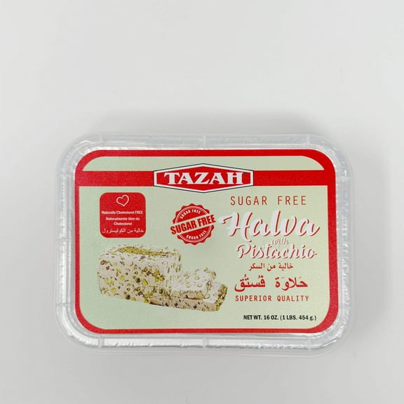 Tazah halva pistachio, plain 454g Sugar Free