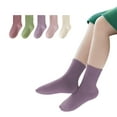 thumbnail image 2 of LZHGirlshop 5PC Socks for Boys Children's Socks Candy Colored Double Needle Baby Mid Calf Socks Fashionable Children's Socks,5PC A,1-3T, 2 of 6