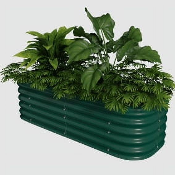 17" Tall, 4 In 1 Modular Galvanized Metal Raised Garden Bed