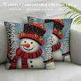 thumbnail image 3 of Nawypu  Let it Snow Snowman Christmas Red Throw Pillow Cover, Winter Holiday Cushion Case Decoration for Sofa Couch, 3 of 5
