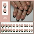 thumbnail image 6 of KUFptva Press on Nails Almond Fake Nails Glossy Stick on Nails Natural Full Covers False Nails Acrylic Glues on Nails for Women, 6 of 6