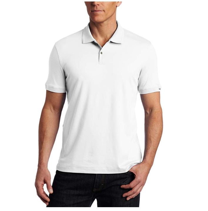 Calvin Klein Men's Two-Button Polo Shirt in White, Size X-Large -  