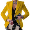 thumbnail image 1 of Blazer de Costume à Double Boutonnage pour Femmes, Manches Longues, Manteau à Col, Mode Décontractée, Ajusté, Formel, 1 of 2