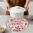 thumbnail image 4 of Placemats Set of 6 Woven/Vinyl Placemats, Washable Kitchen Table Mat, Seasonal Holiday Christmas Place Mats for Party Dining Table Red 15inch, 4 of 6