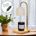 thumbnail image 3 of Electric Candle Warmer Melt Lamp Dimmable Desk Office Decors White Wooden Base, 3 of 8