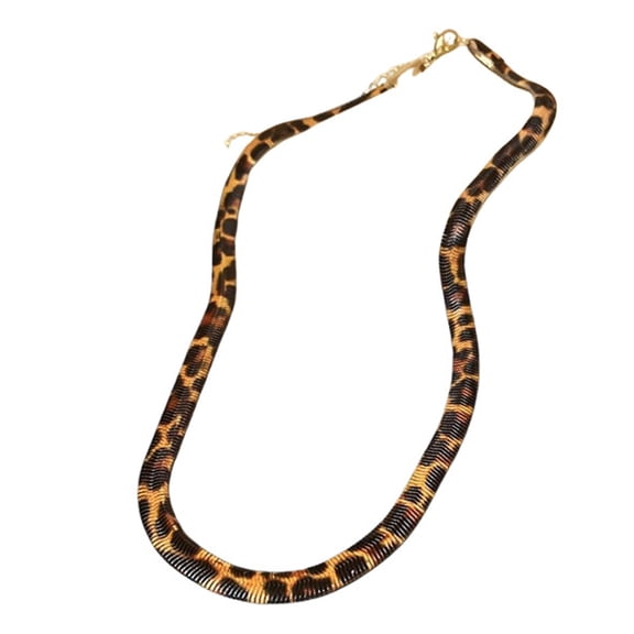 FENOHREFE Stylish Women's Necklace in Leopard Print and Braided Designs Clavicle Chain Perfect for Parties and Special Occasions